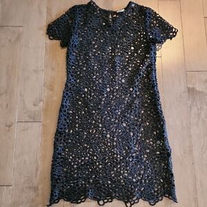 TRISTAN/ Elegant Black Lace Cover Up Dress